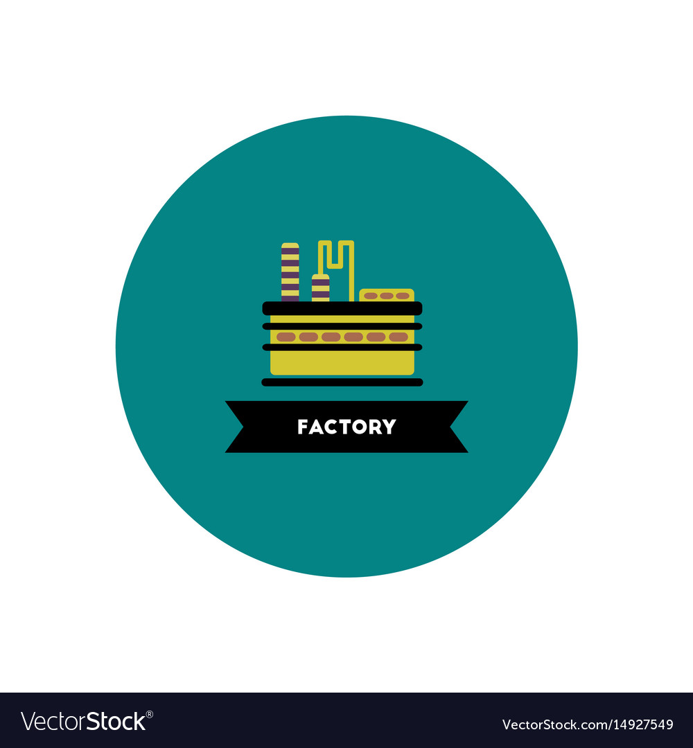 Stylish icon in color circle building factory