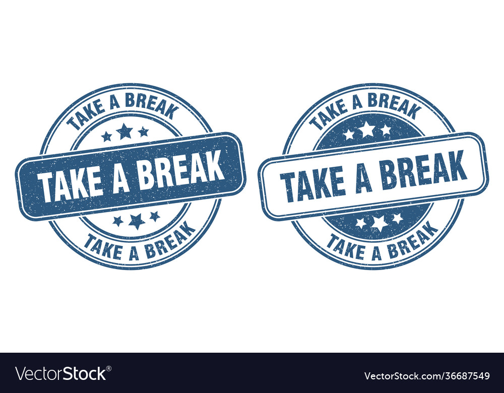 Take a break stamp label round