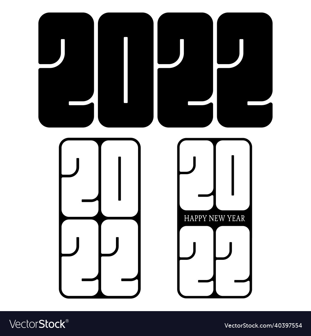 2022 text design set vector image 2022 text design set