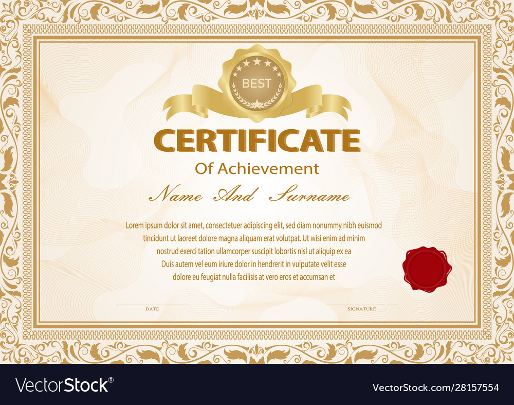 Certificate vintage Royalty Free Vector Image - VectorStock