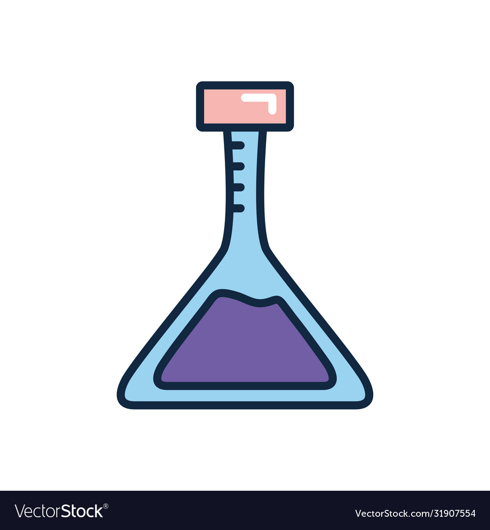Chemical flask icon line color style