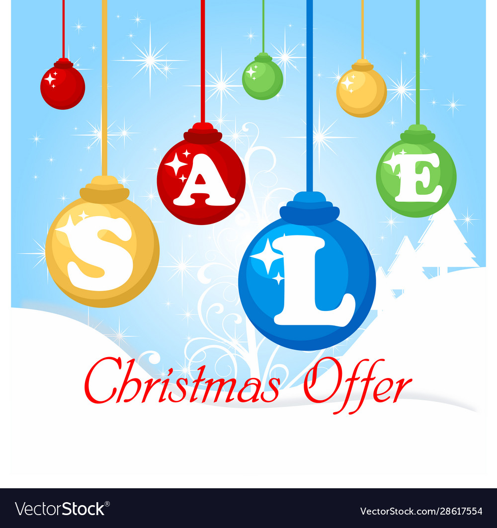 Christmas sale banner with shining snowflakes vector image Christmas sale banner with shining snowflakes