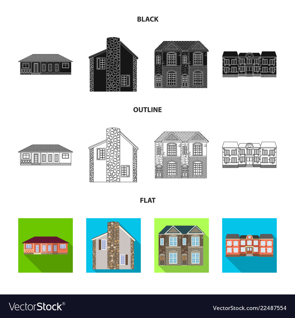 Design of building and front symbol set