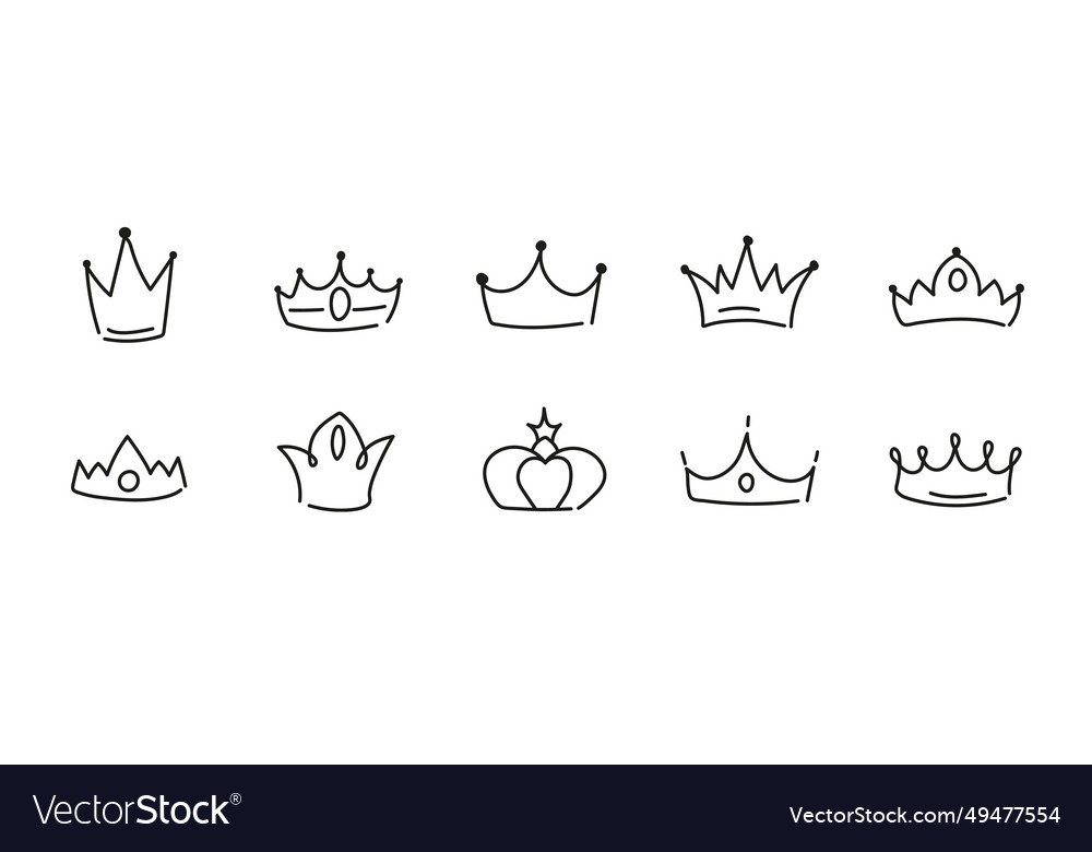 Doodle hand drawn princess crown