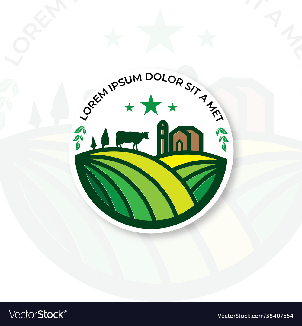 Farm logo design template agriculture