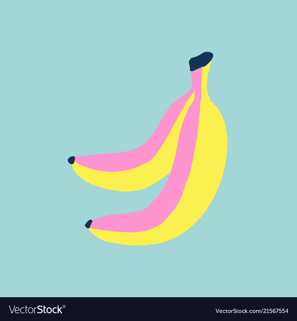 Hand draw banana in sketch style beach holiday vector image Hand draw banana in sketch style beach holiday