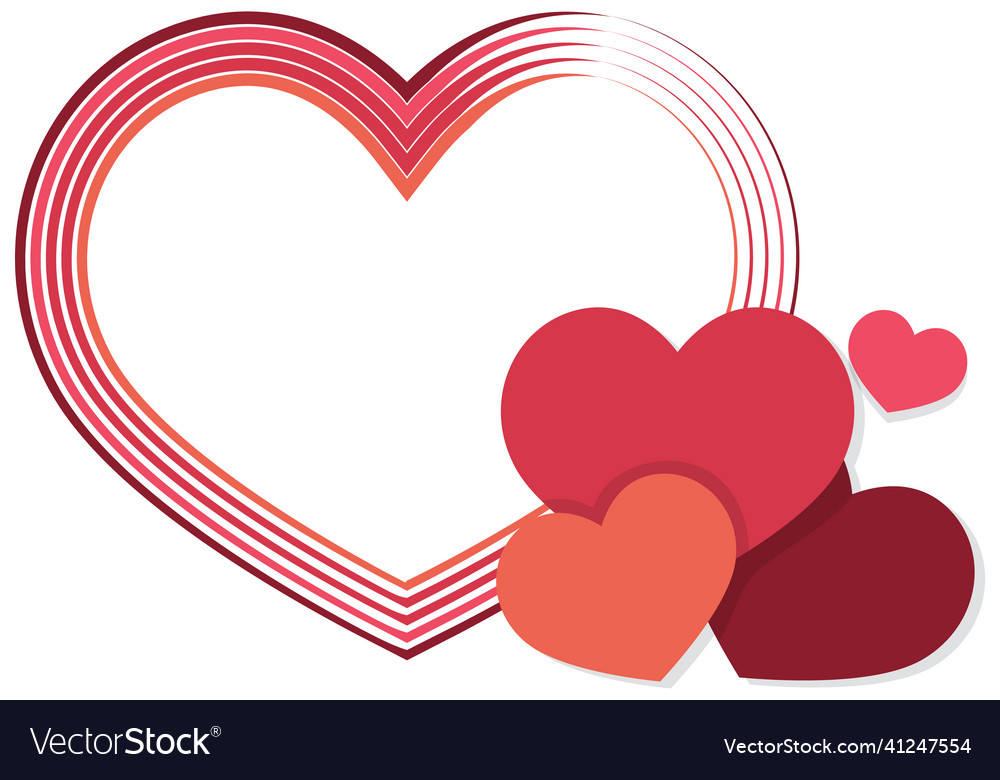 Heart frame with red elements Vector Image Heart frame with red elements