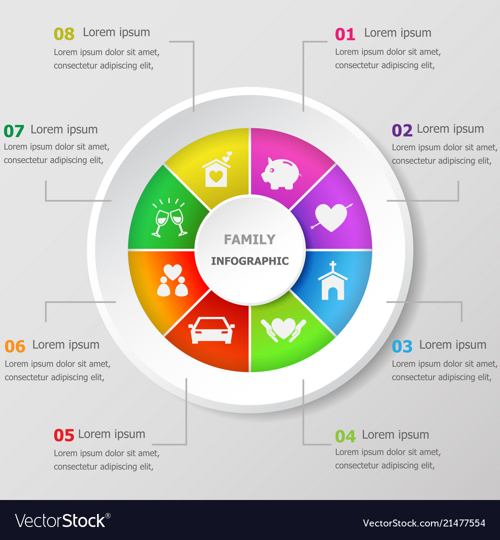 infographic design template with family icons vector image family infographic template