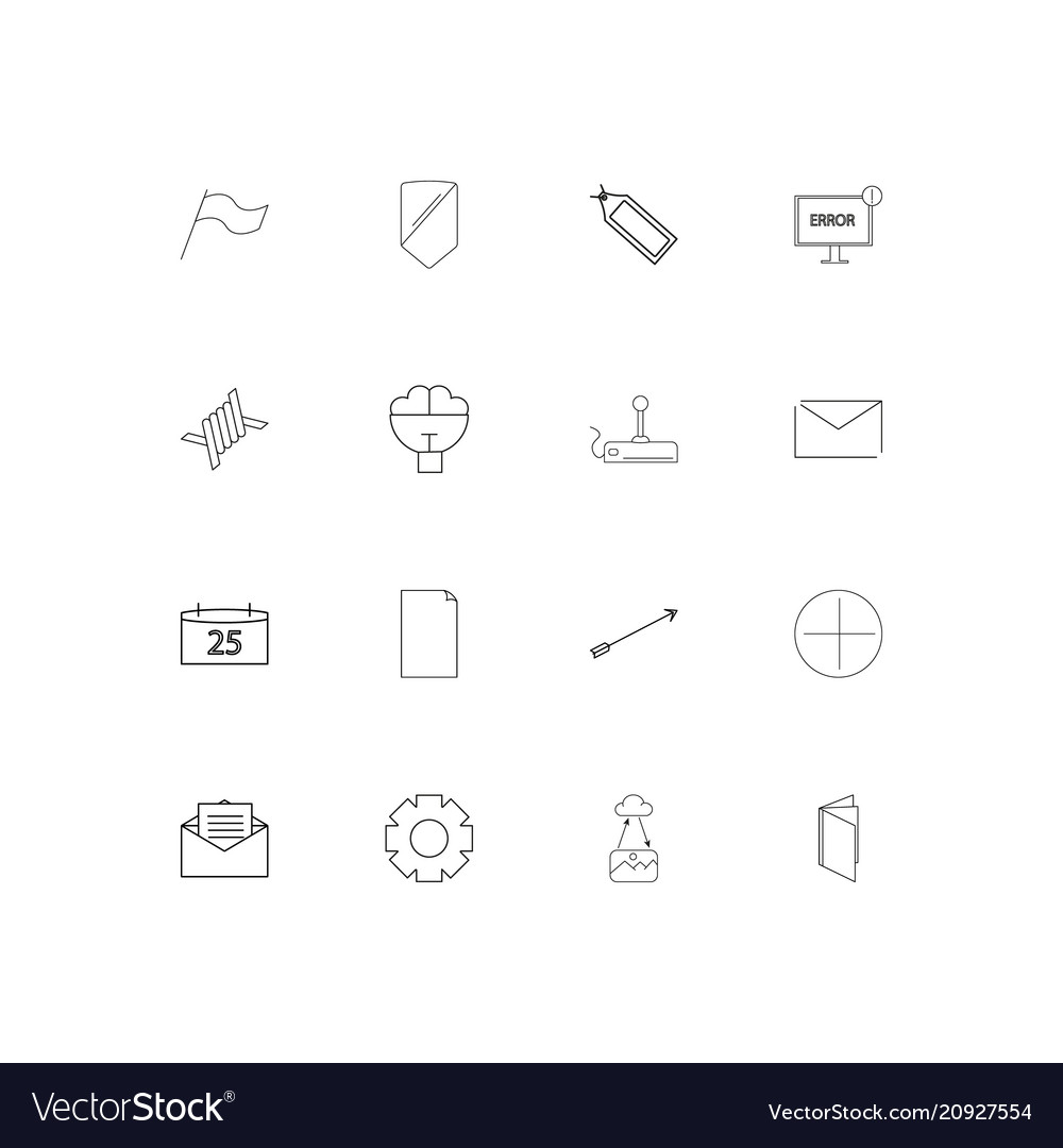 Internet technologies linear thin icons set