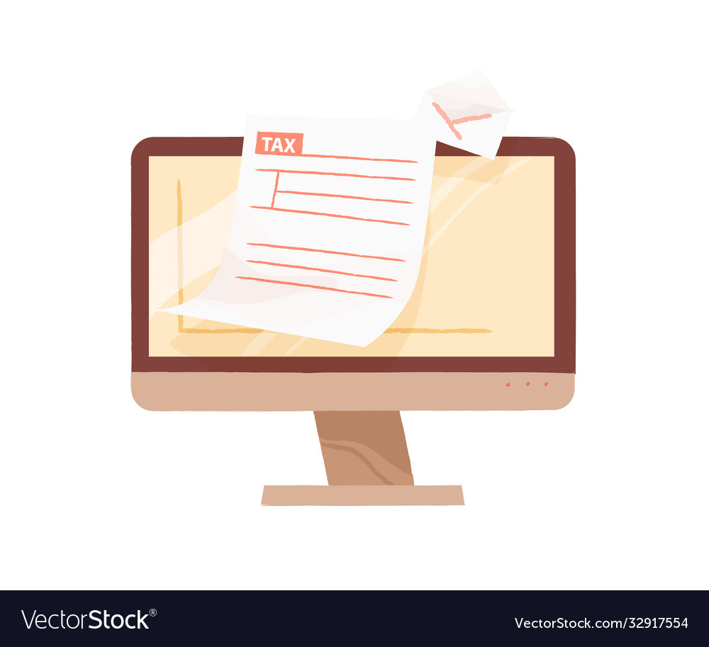 Monitor computer demonstrate open email vector image Monitor computer demonstrate open email