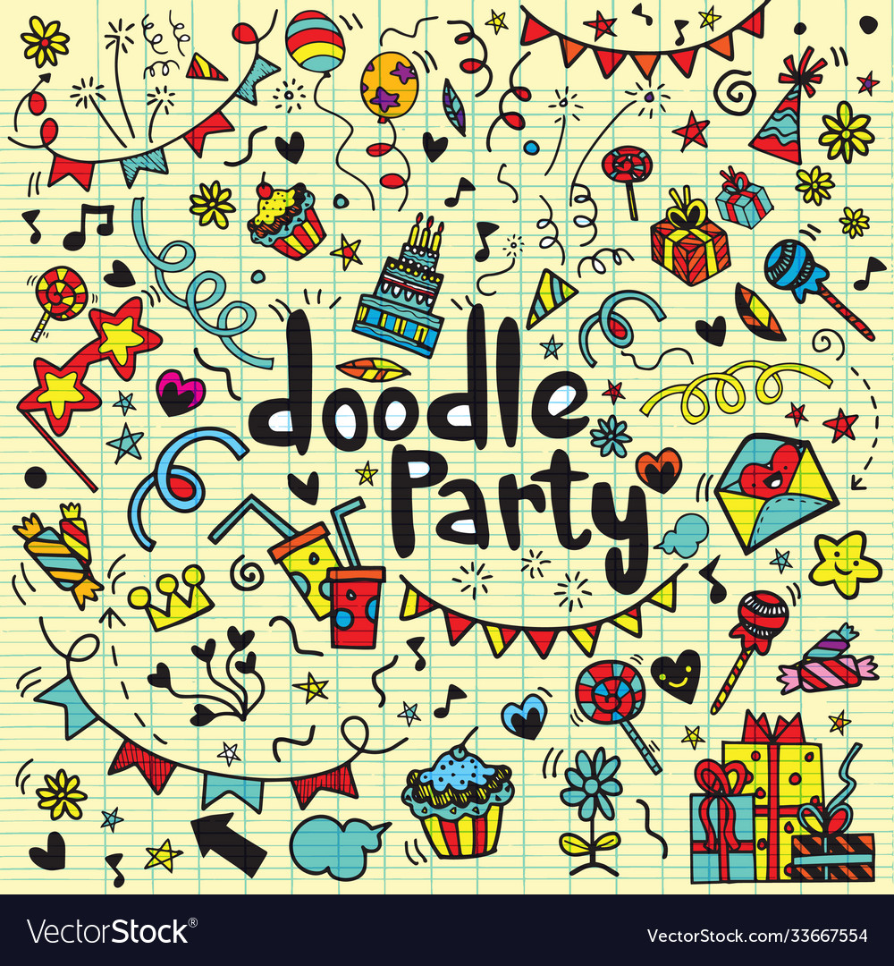 Objects and symbols on party element Vector Image Objects and symbols on party element