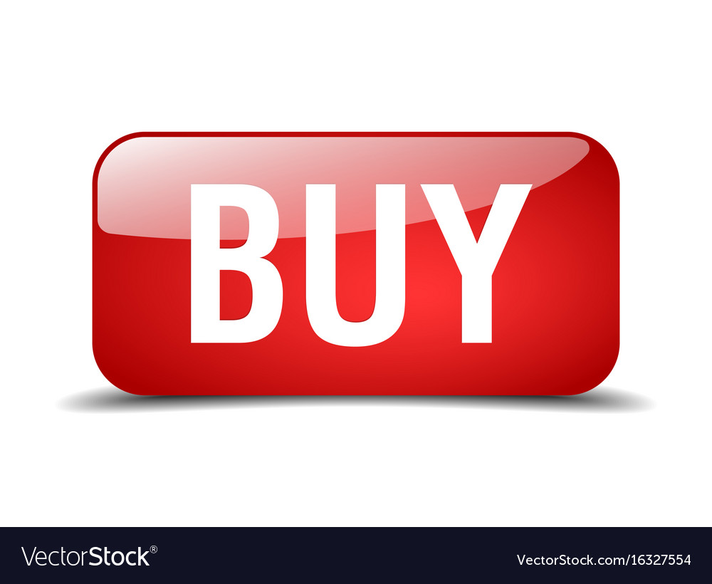 Red 3D Square Button - Realistic Web Icon