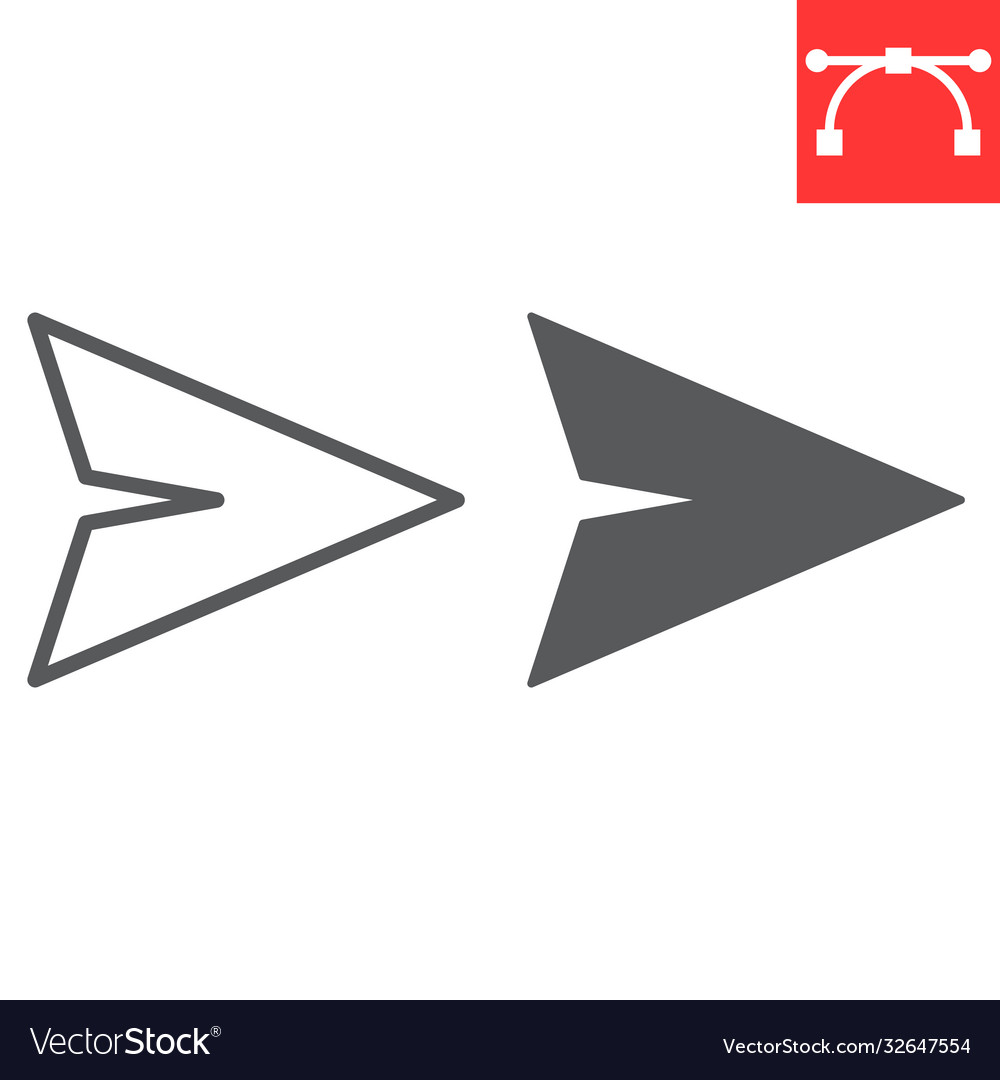 Send line and glyph icon ui button paper