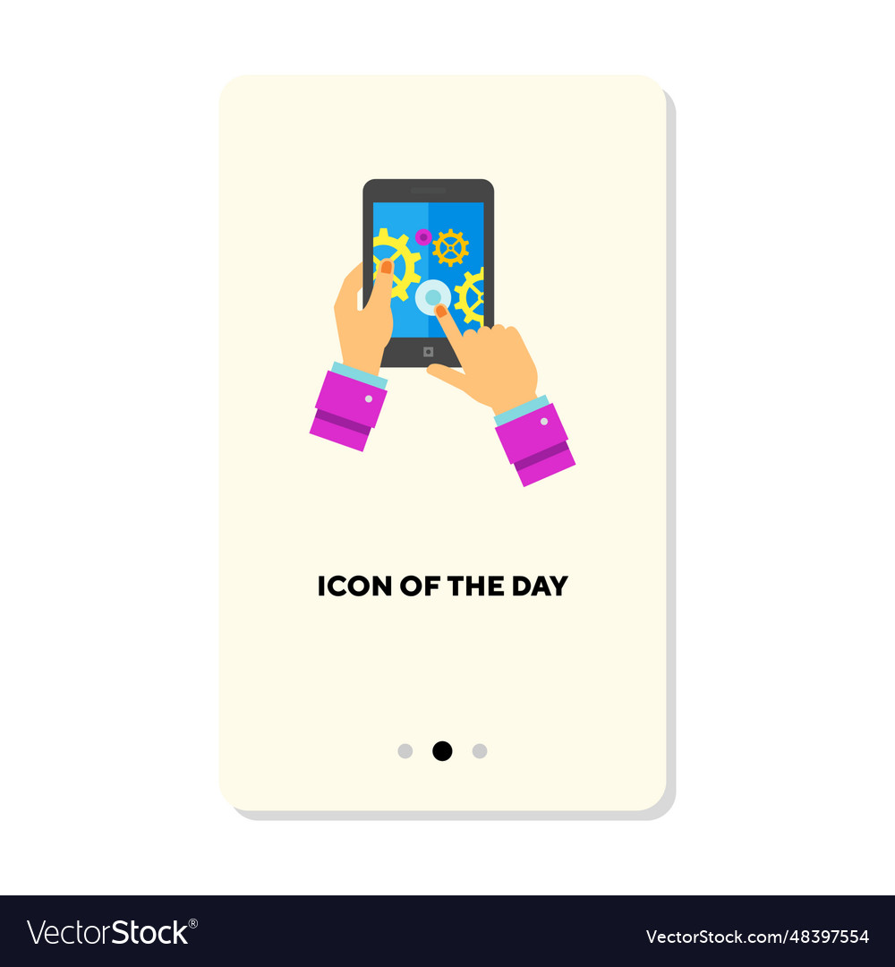 Using tablet icon vector image Using tablet icon