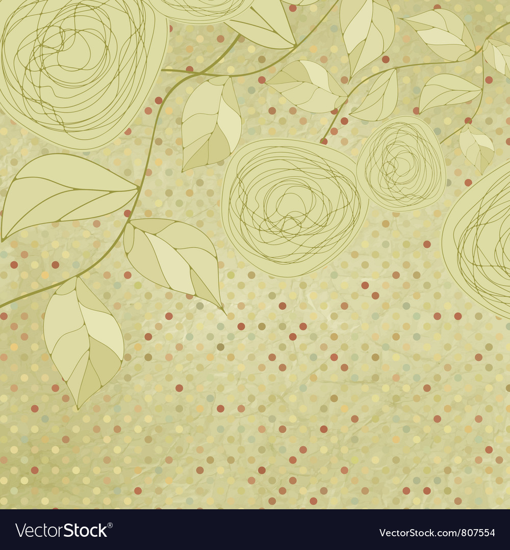 Vintage rose floral card not auto-traced eps 8