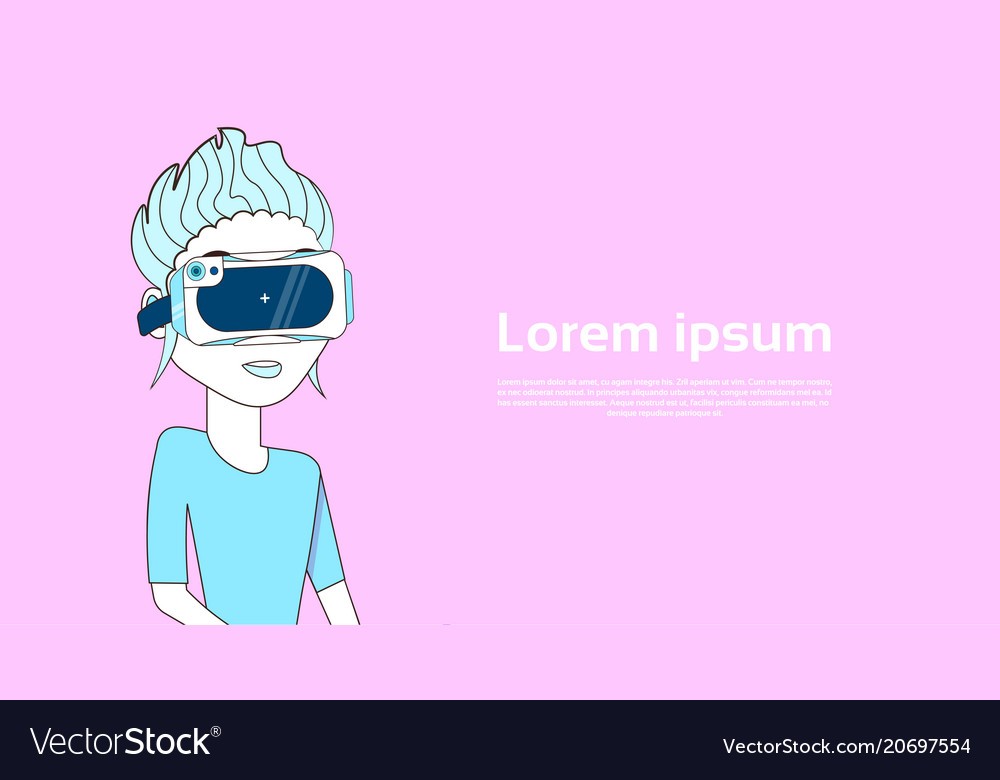 Young woman wearing 3d virtual reality glasses