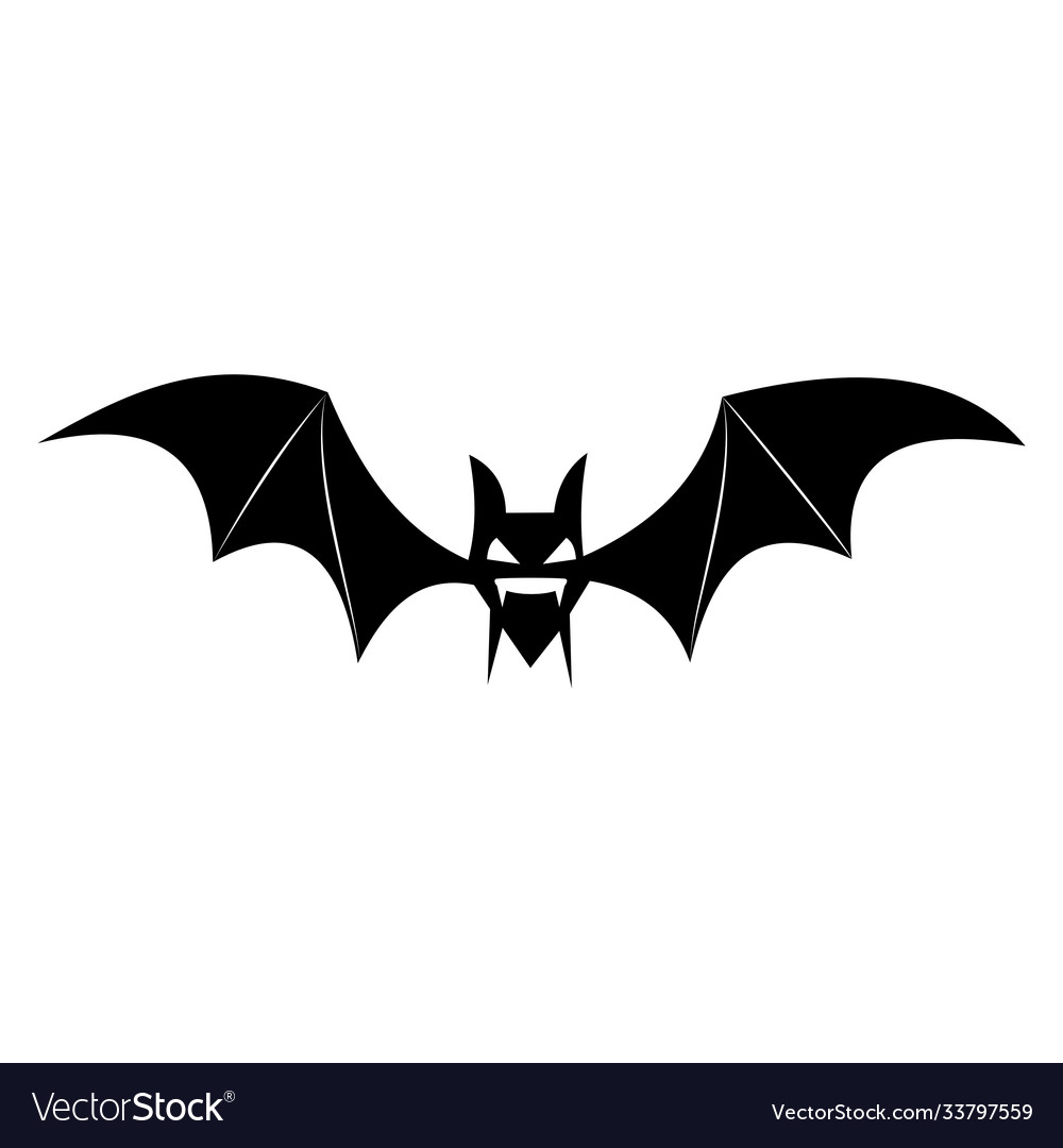 Bat silhouette logo halloween black icon