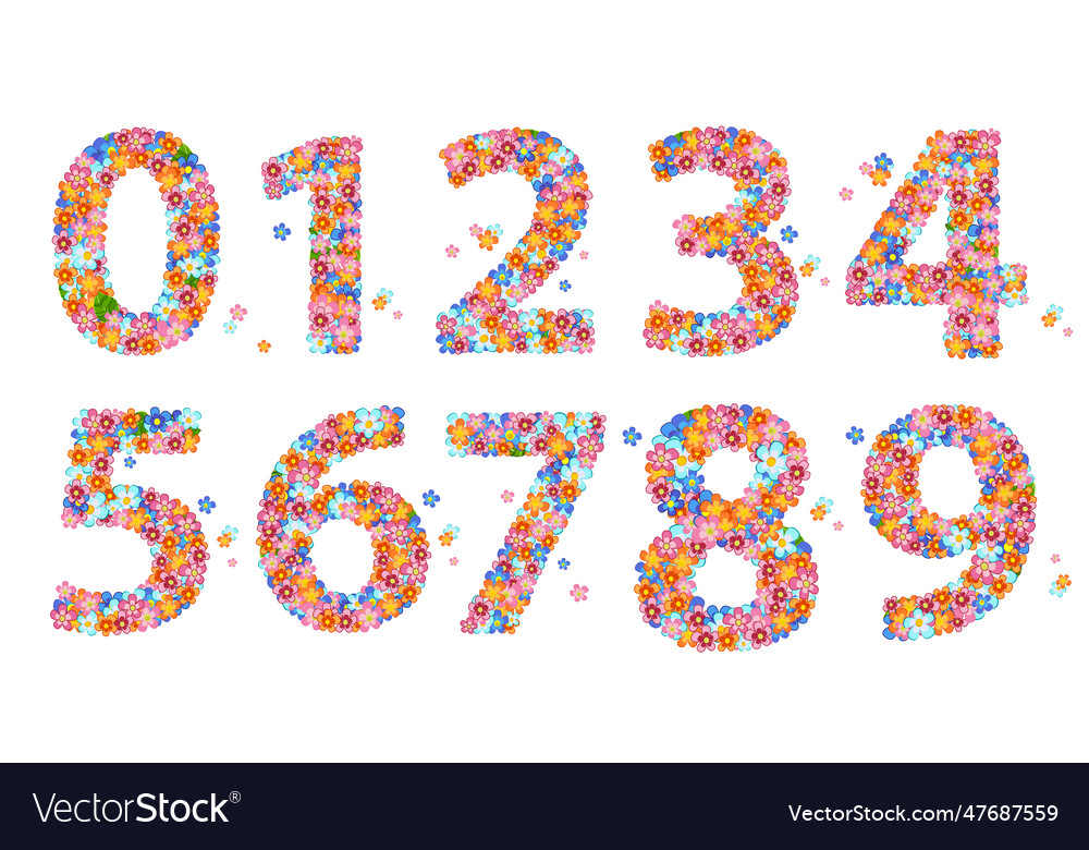 Cheerful font alphabet characters with tiny vector image Cheerful font alphabet characters with tiny