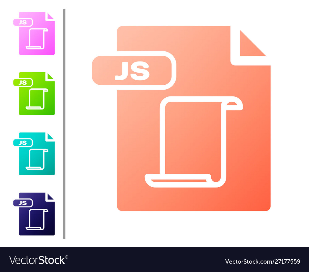 Coral js file document download button icon vector image Coral js file document download button icon