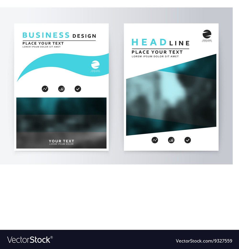 Cover design blue template brochure