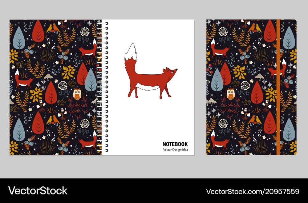 Cover design for notebooks or scrapbooks Vector Image