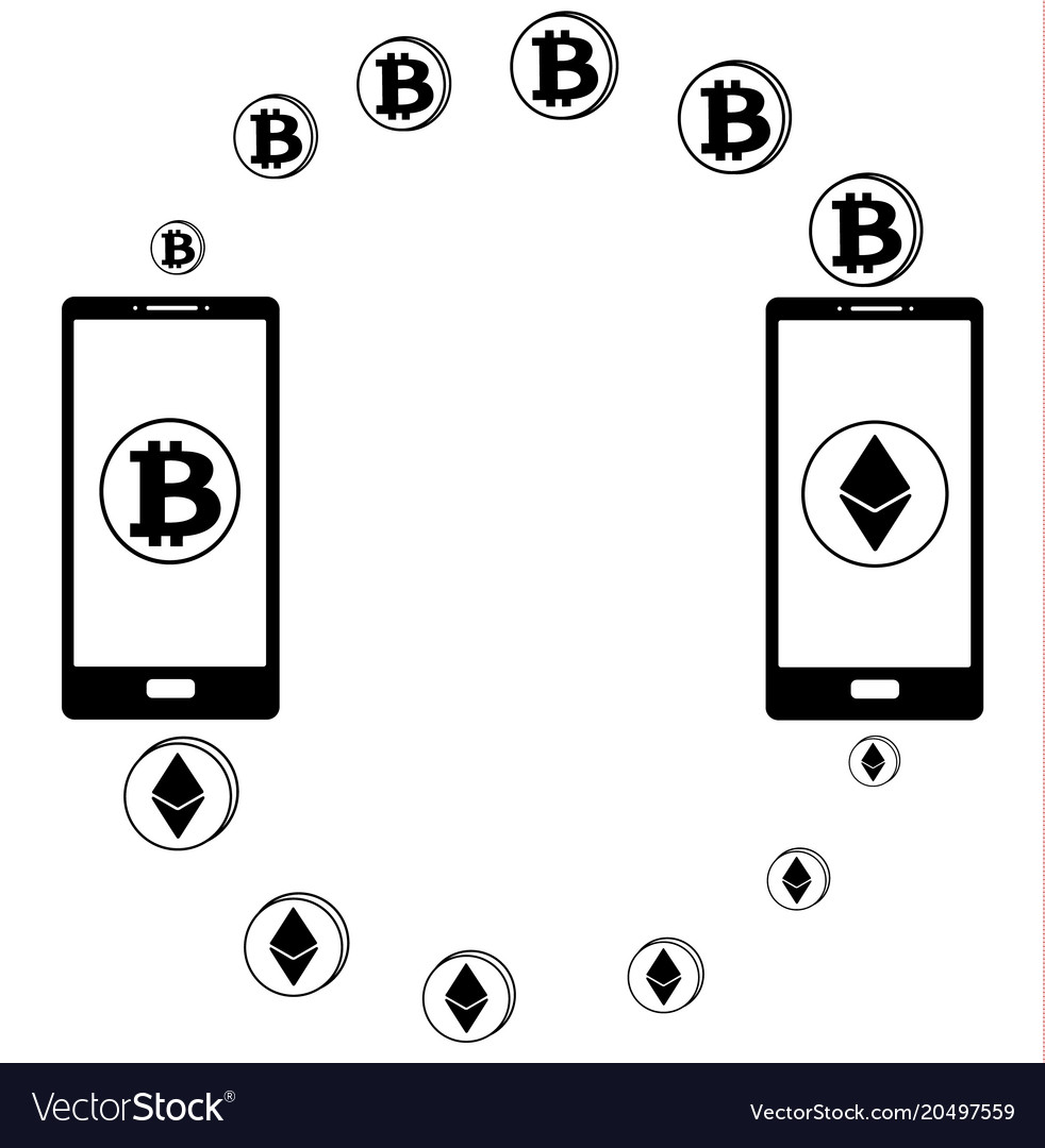 Exchange between bitcoin and ethereum in the phone