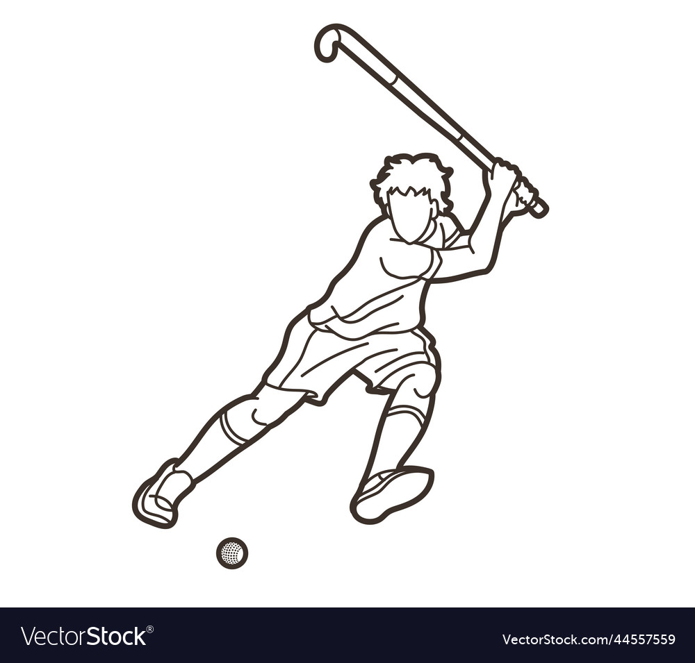 Field hockey sport male player action