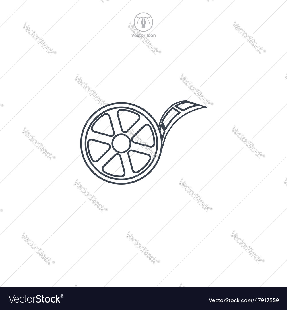 Film reel icon symbol isolated on white background