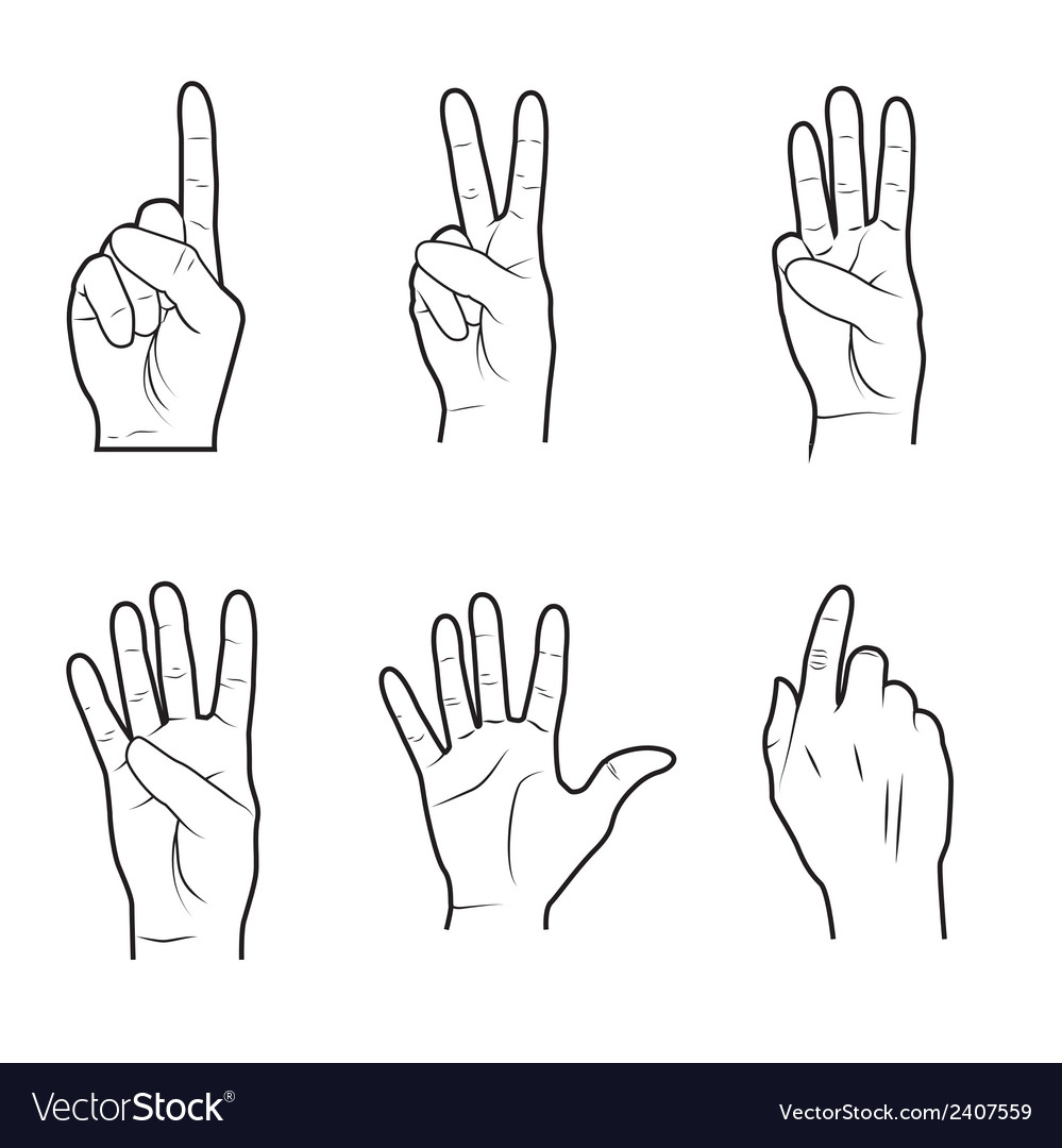 Hands Signals Over White Background Royalty Free Vector