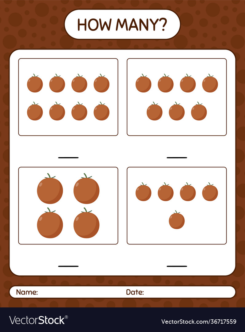 How many counting game with velvet apple vector image How many counting game with velvet apple