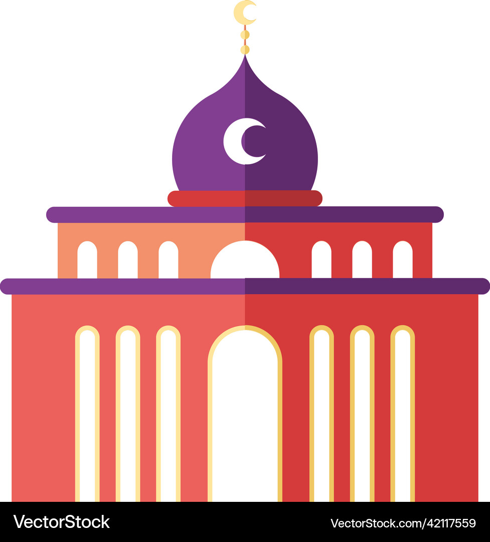 Islamic mosque facade Royalty Free Vector Image