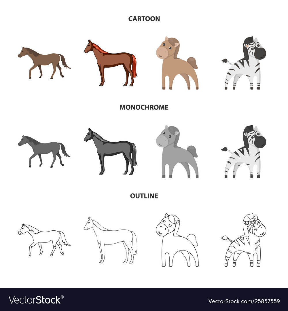 Isolated object trot and running logo set