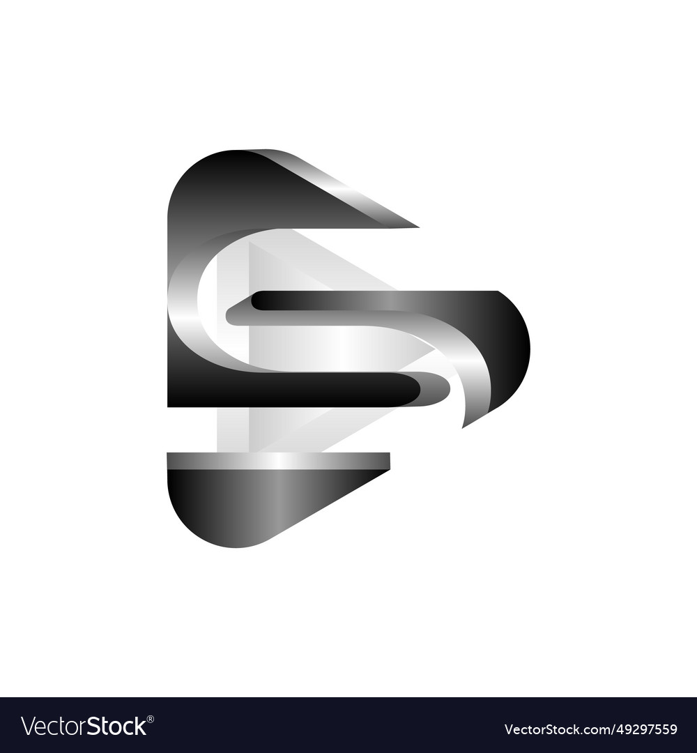 Letter s media play logo design template