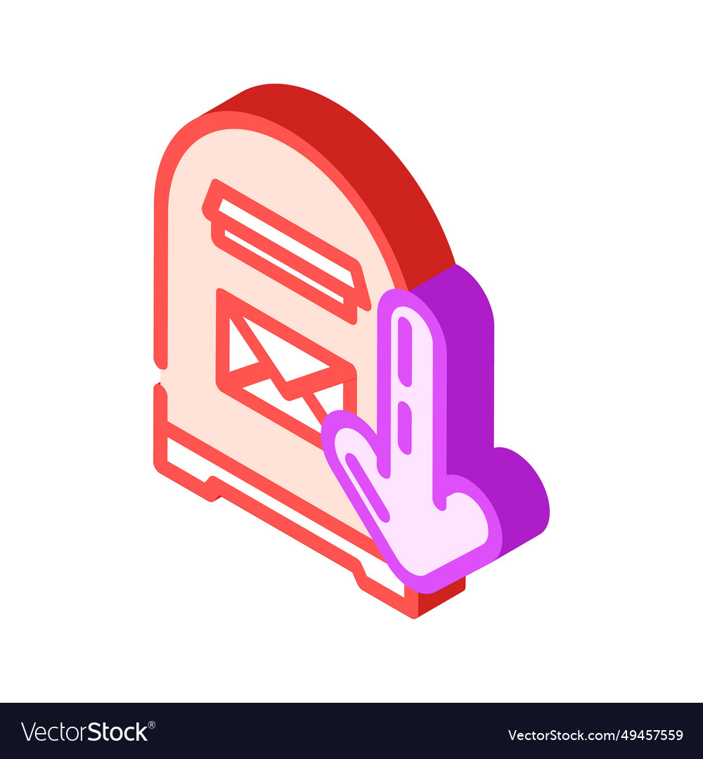 Open letter box loading mailbox isometric icon vector image Open letter box loading mailbox isometric icon