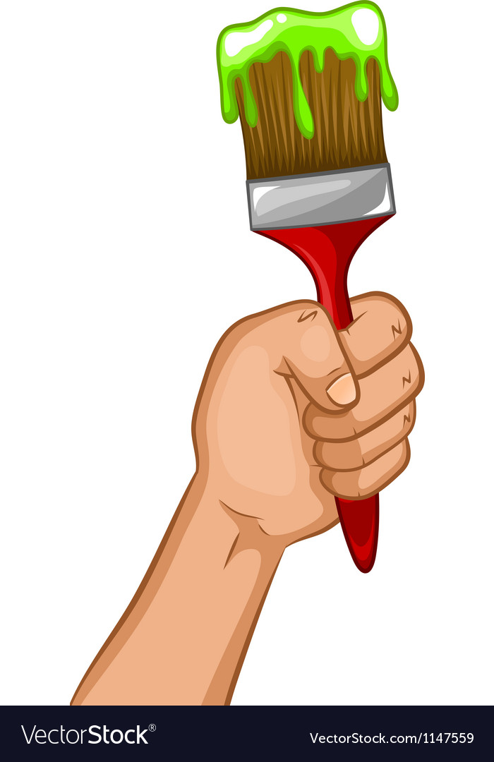 kid with paintbrush vector