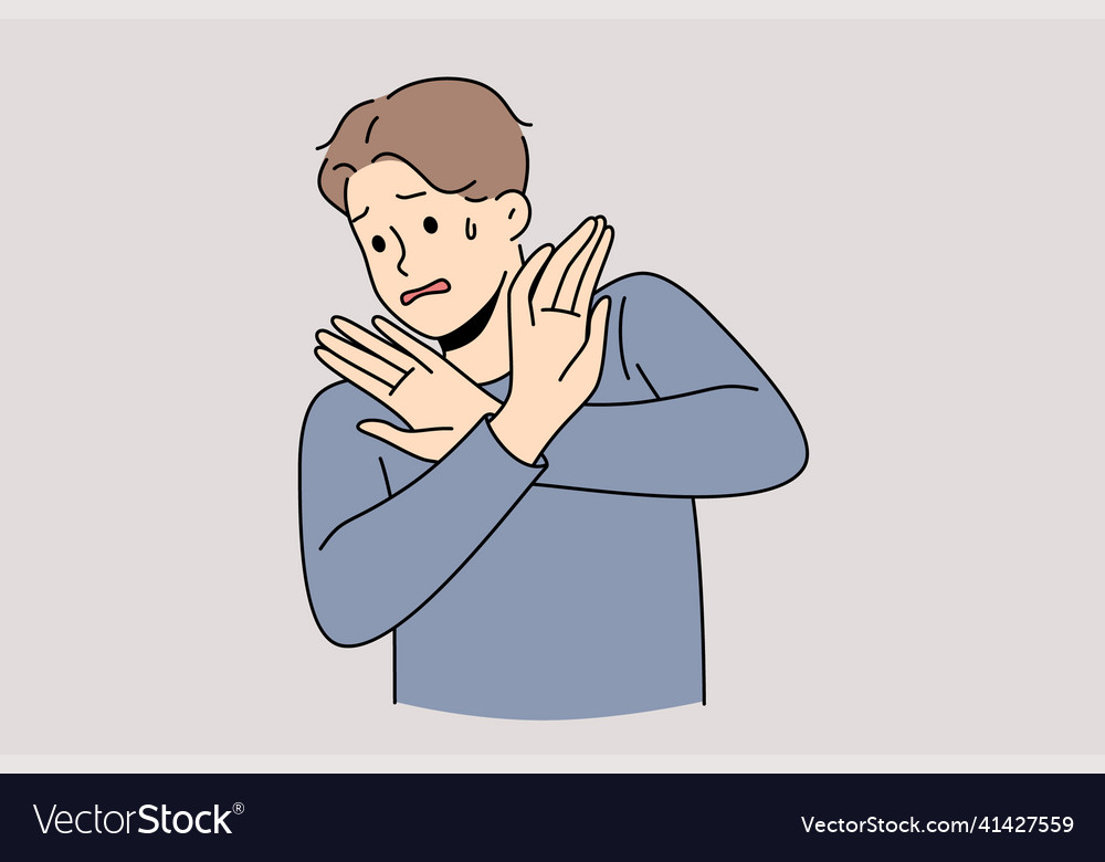 Panic stop and prevention concept Royalty Free Vector Image