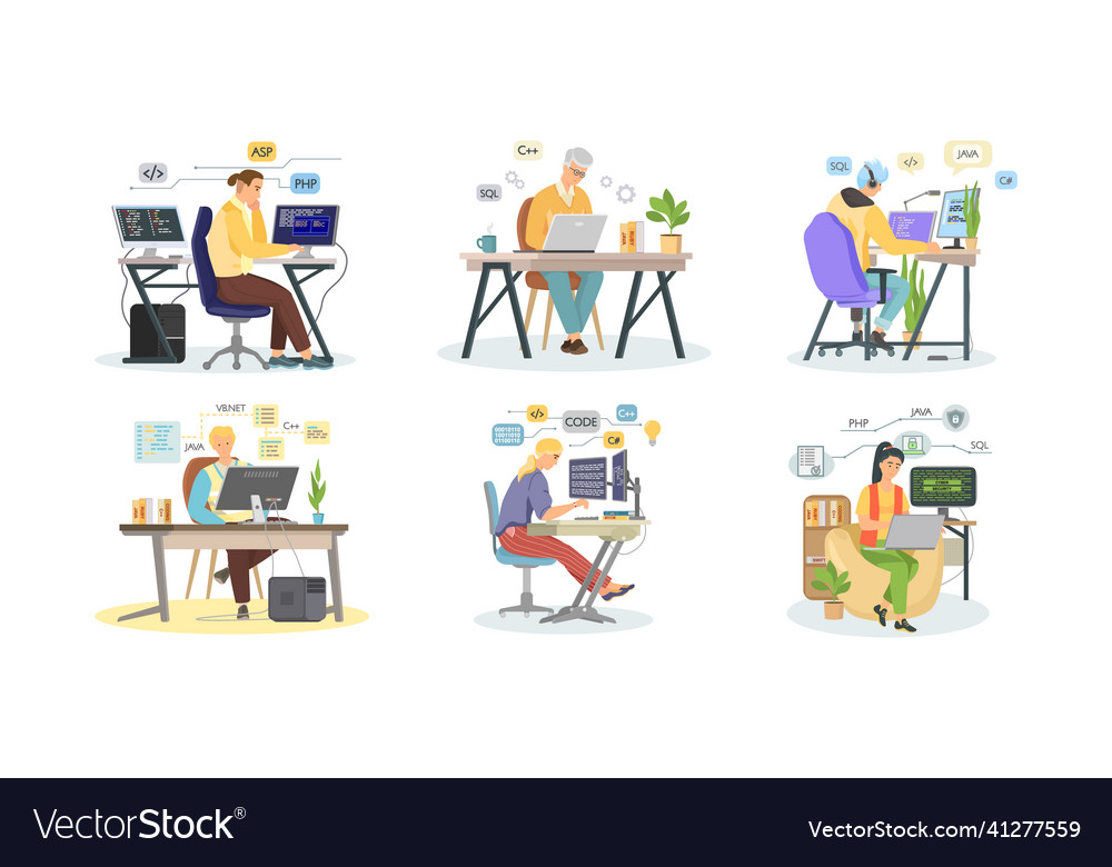 Programmierer Engineering und Codierung vector image Programmierer Engineering und Codierung