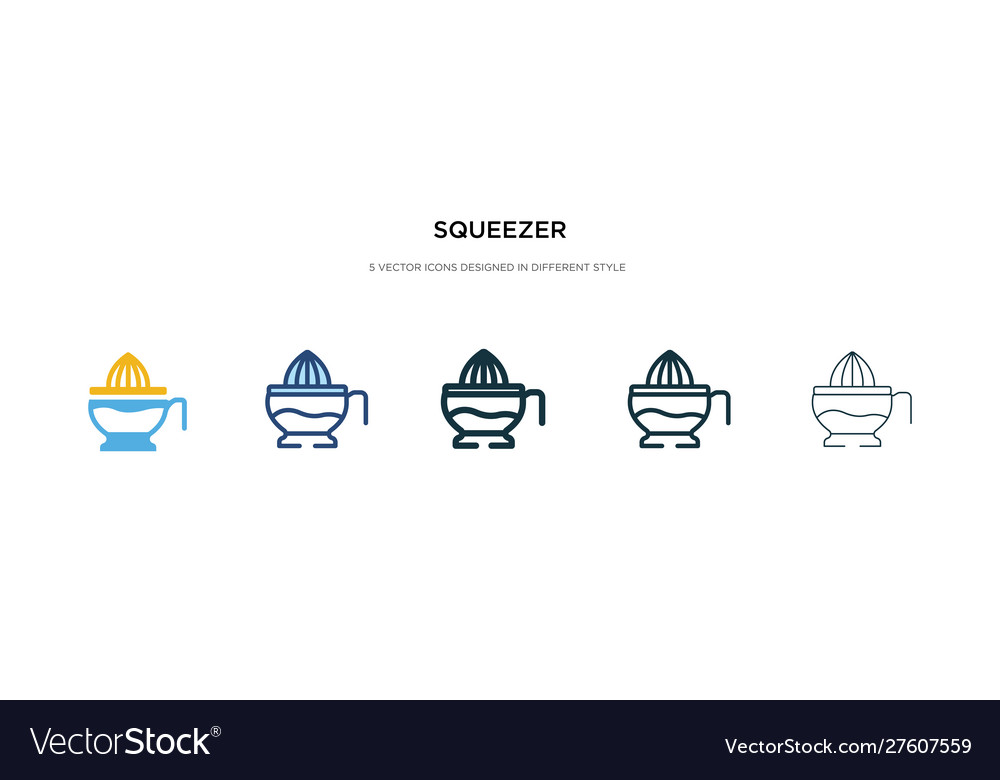 Squeezer icon in different style two colored