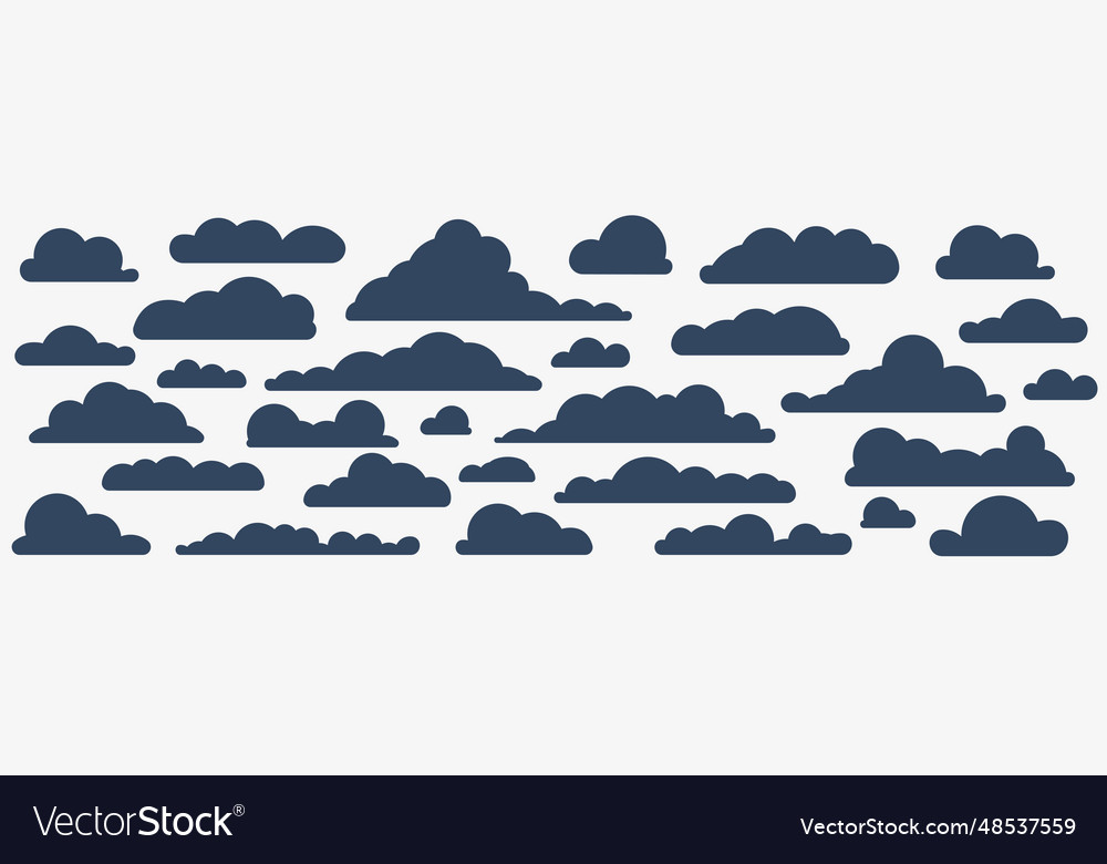 Thunderclouds set there is a half cloud Royalty Free Vector