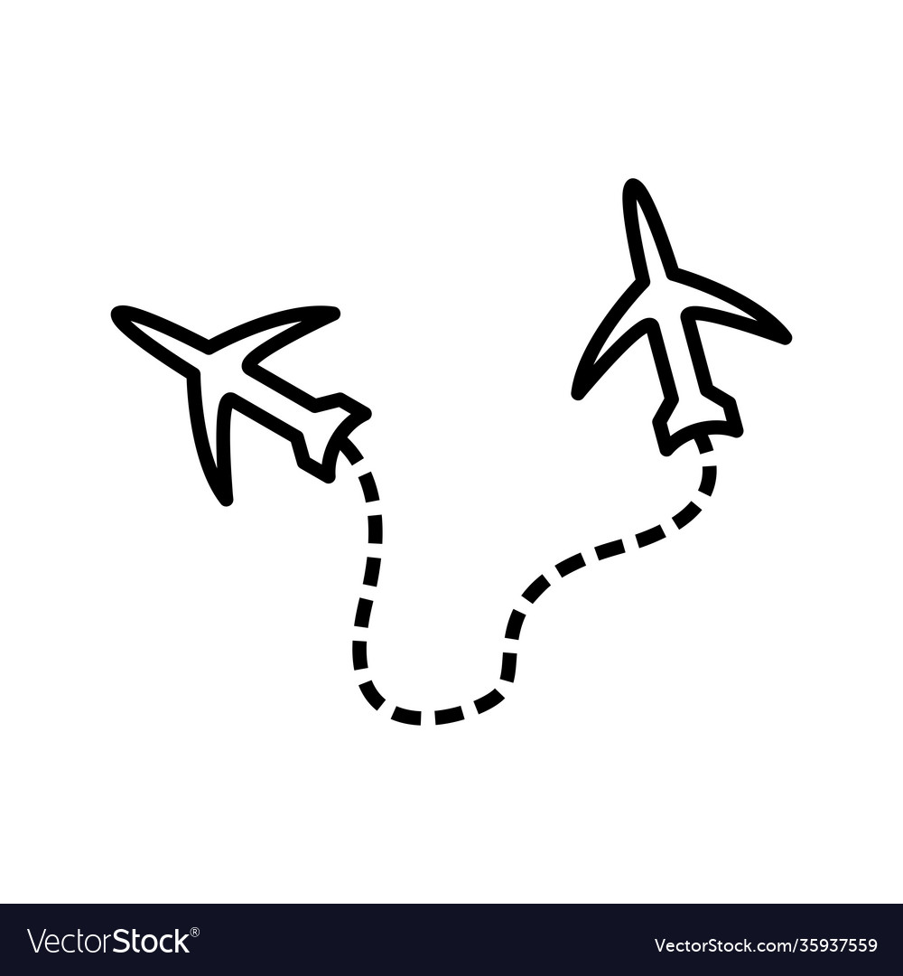 Unique round travel flights line icon