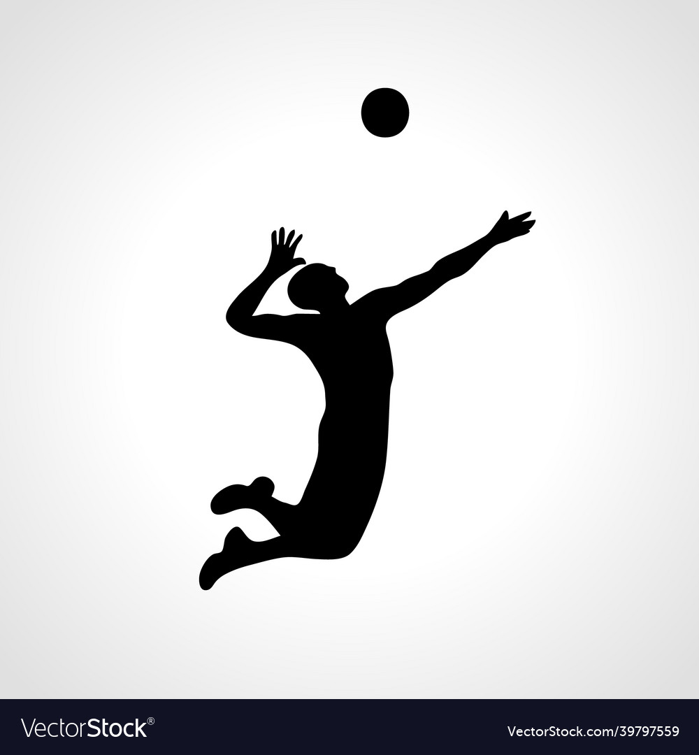 Volleyball attacker player silhouette vooleyball Vector Image