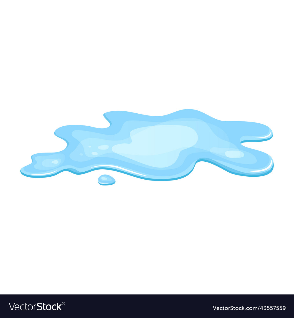 Water puddle liquid cartoon style drop isolated Vector Image