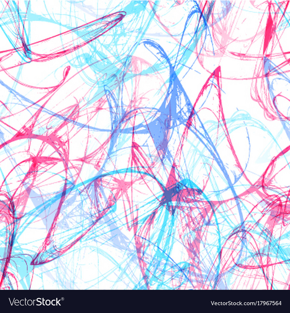Abstract ink lines seamless pattern