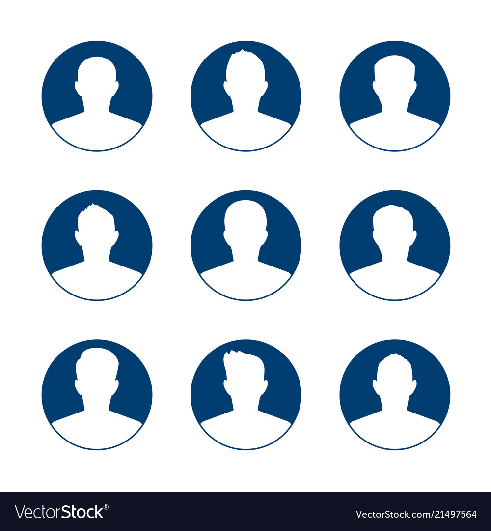 App or profile user icon set set of men avatar vector image App or profile user icon set set of men avatar