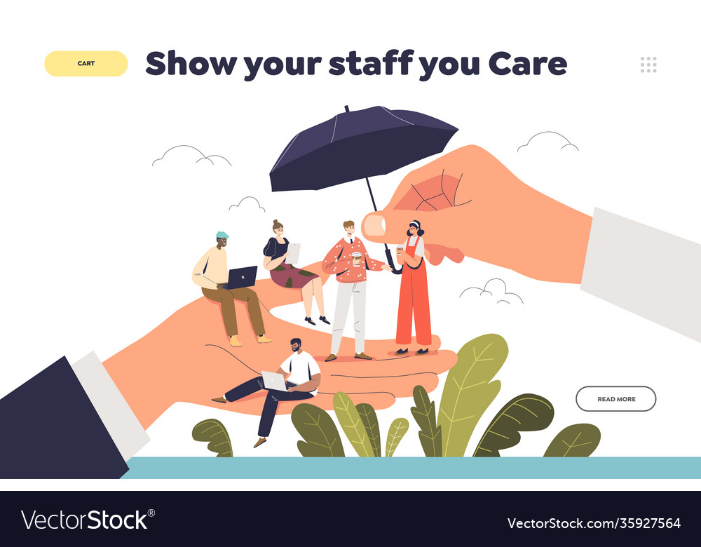 Care for your staff concept landing page