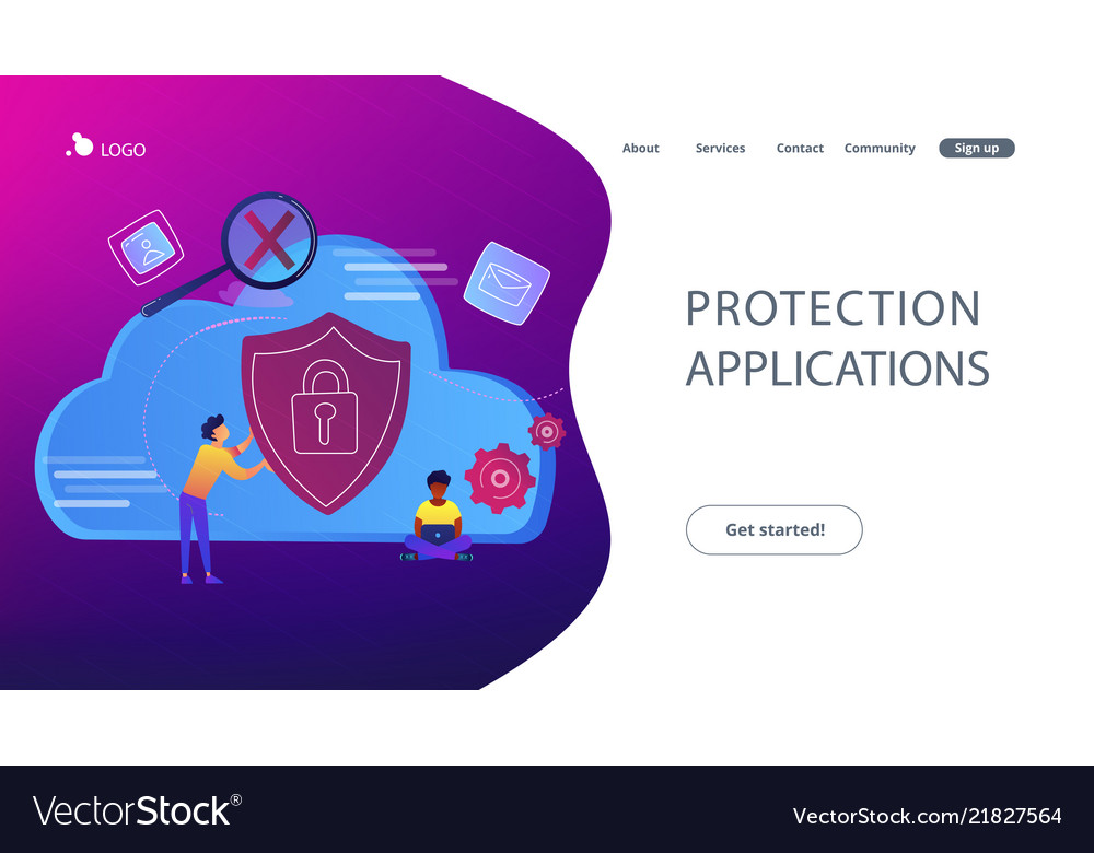 Cloud computing security concept vector image Cloud computing security concept