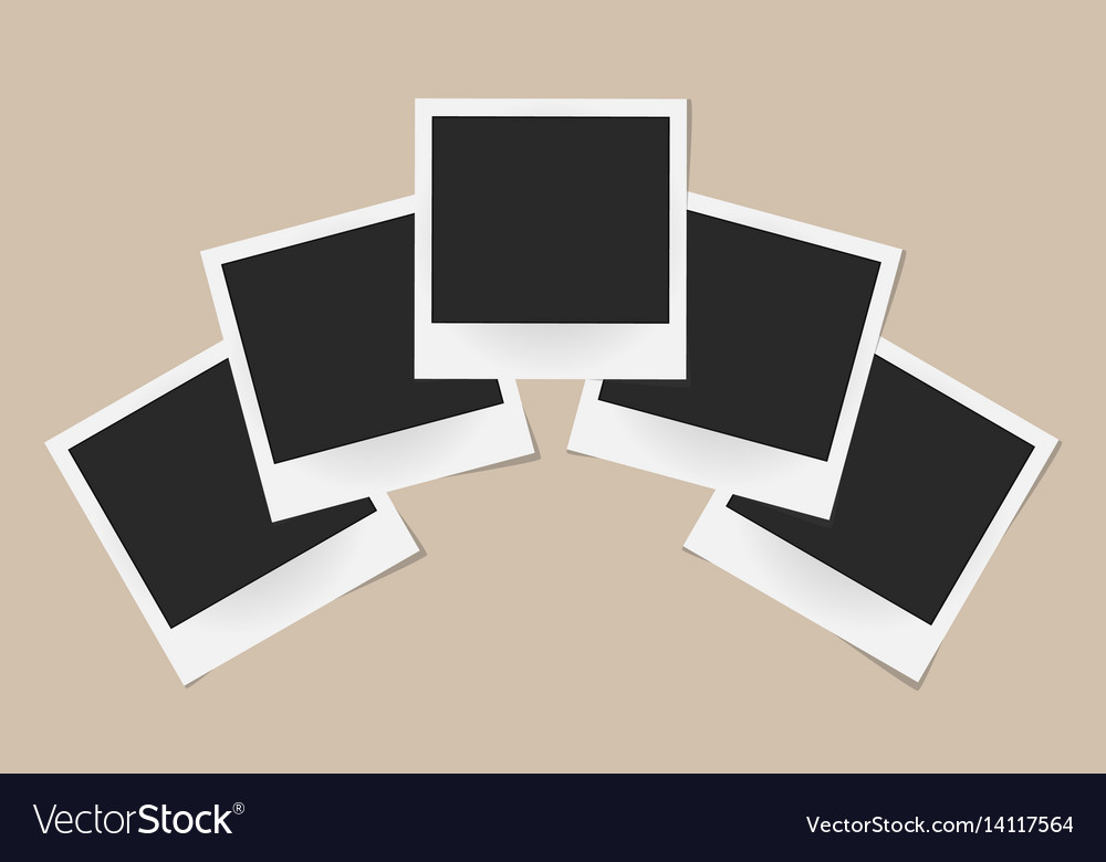 Collage Of Realistic Photo Frames Isolated On