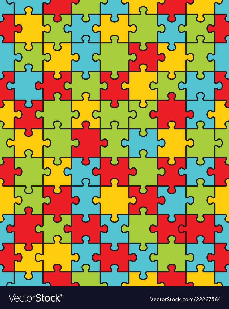 Colorful puzzle seamless Royalty Free Vector Image