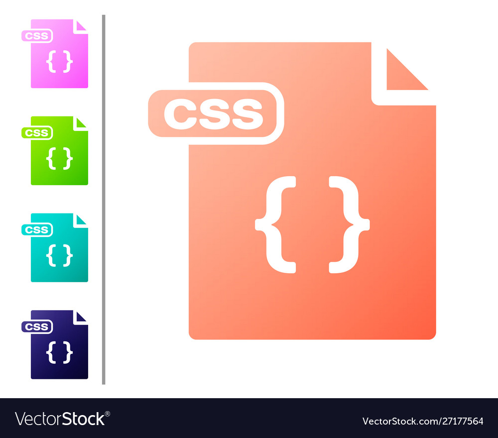 Coral css file document download button icon vector image Coral css file document download button icon