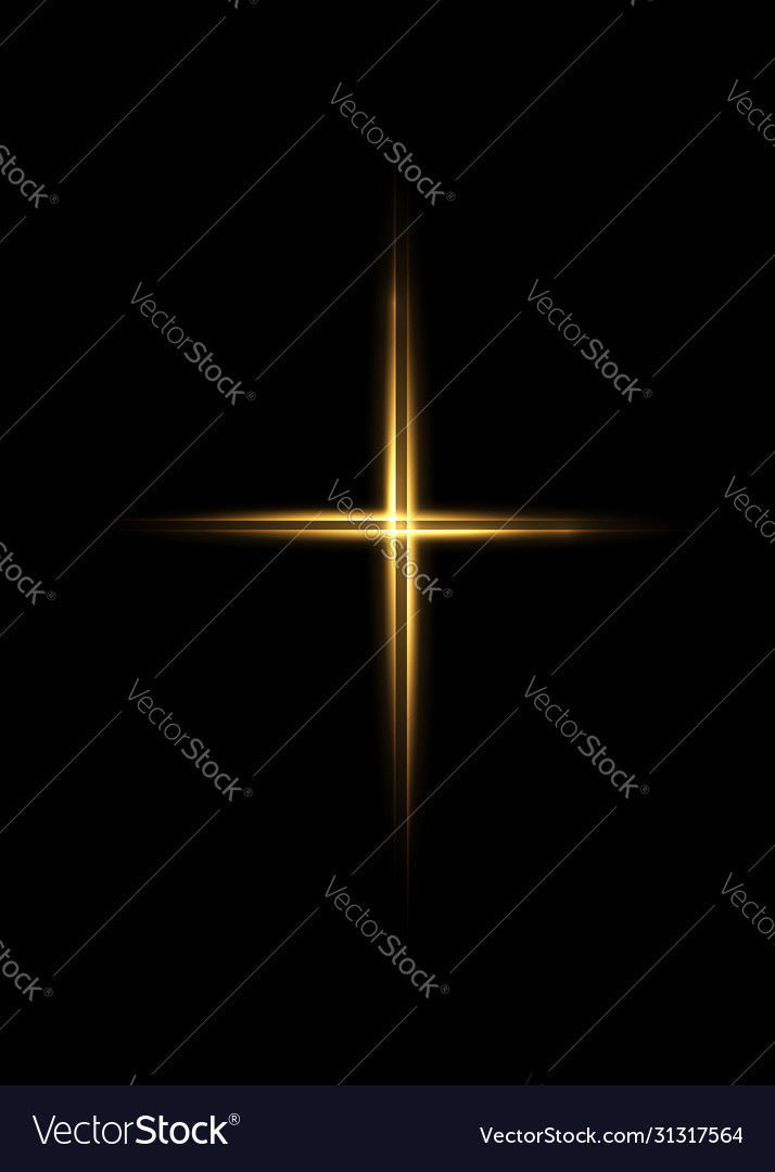 Cross light shiny with golden frame sign